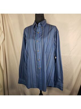 Men's Southern Classics Elegant Blue Striped Men's Shirt - L